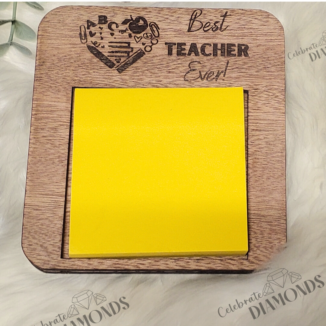 Small Sticky Notes Holder (Engraved designs)